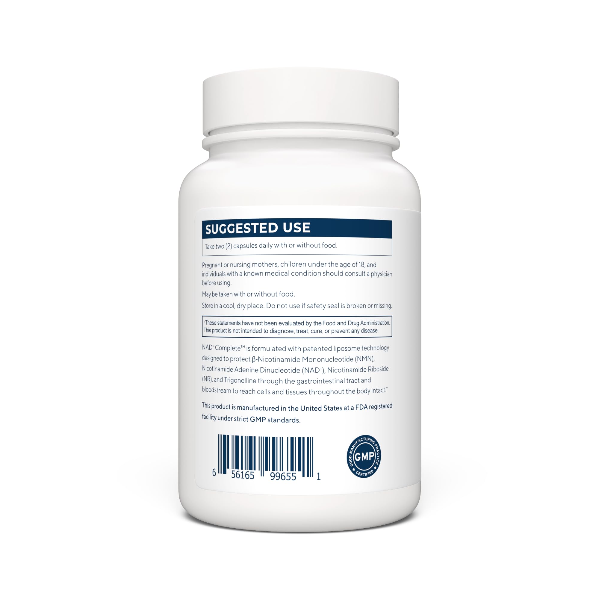 Renue By Science NAD⁺ Complete, capsules liposomales favorisant une absorption améliorée.