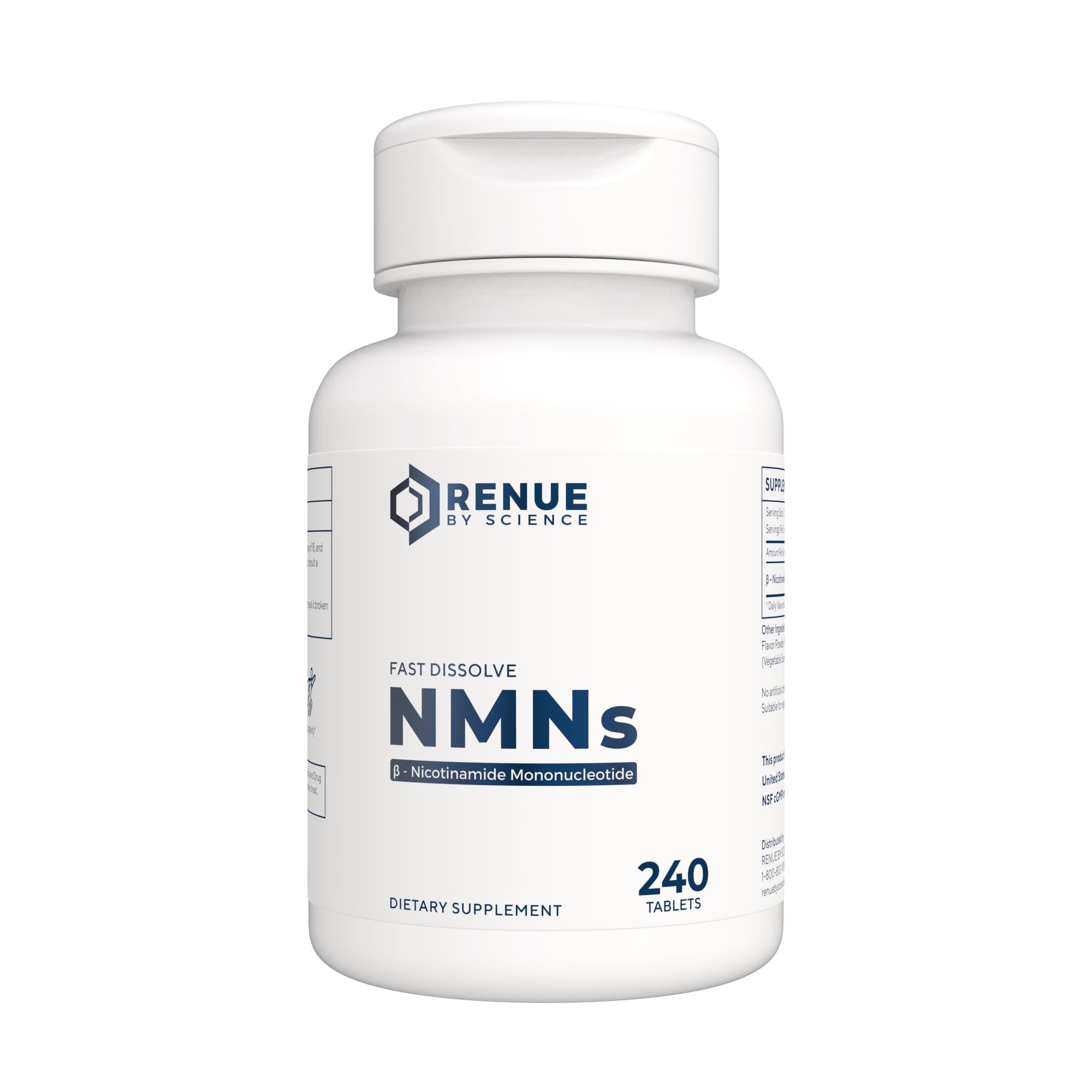 Renue By Science NMN tablettes sublinguales au citron, absorption rapide.