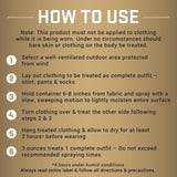 Repel Perméthrine résiste aux lavages répétés.