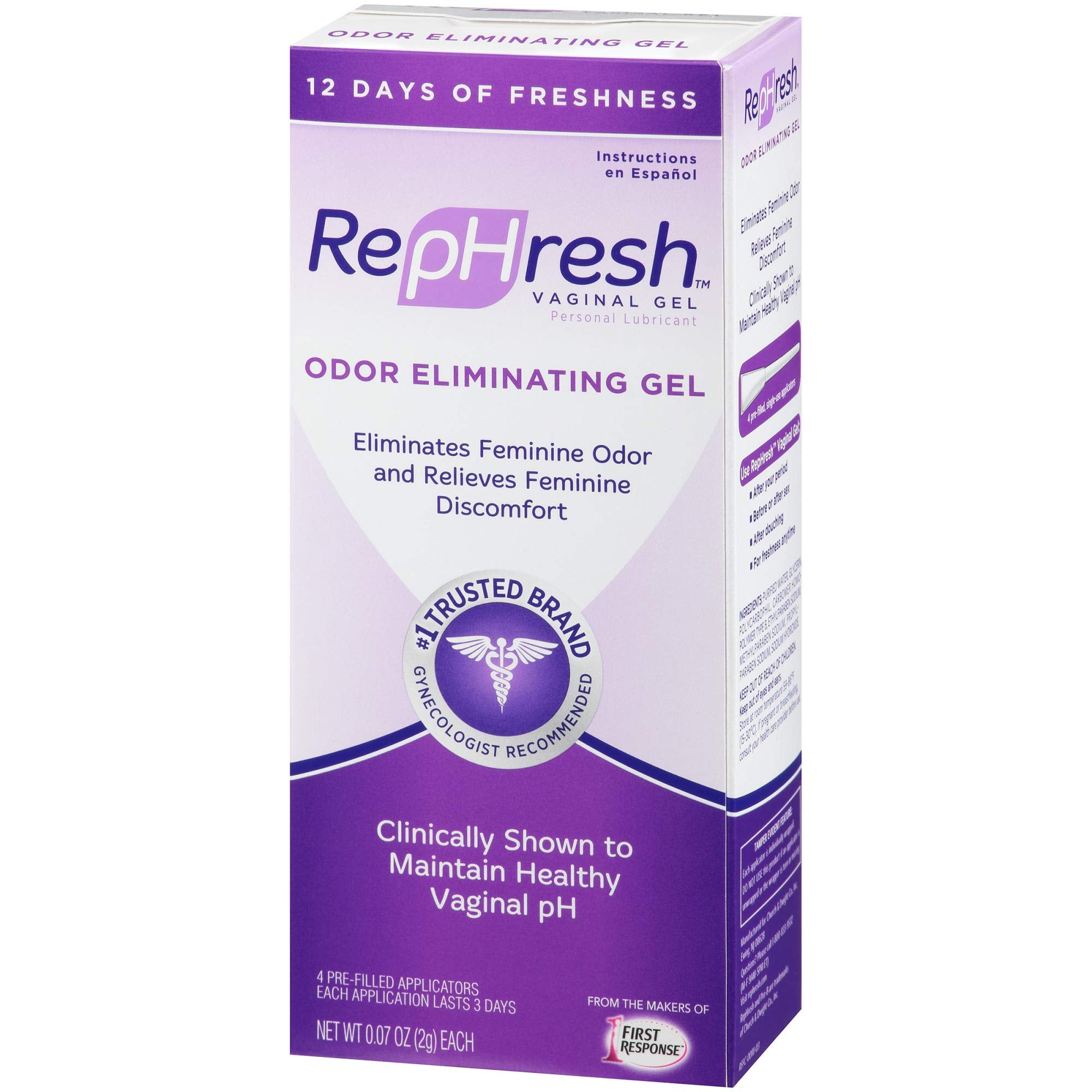 RepHresh Gel emballage hygiénique: transport discret et usage facilité