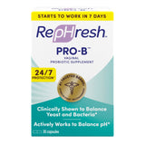 Rephresh Pro-B, bouteille et capsules, peut soutenir l'équilibre naturel de la flore intime.