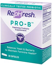 Flacon Rephresh Pro-B contenant des gélules faciles à avaler.