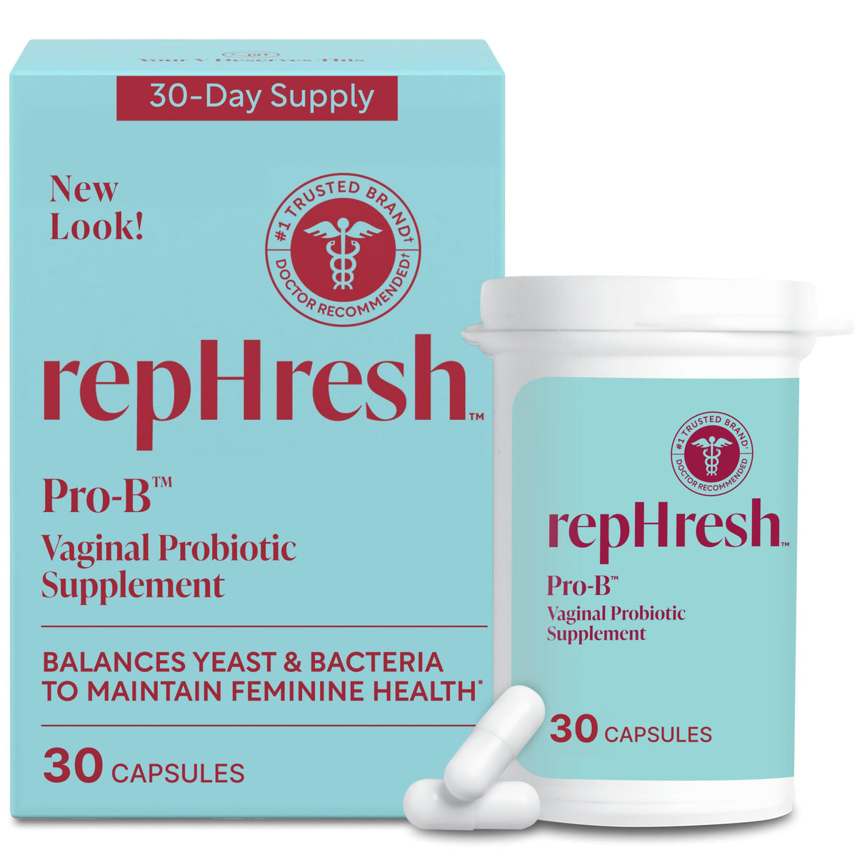RepHresh Pro-B capsule journalière pour l'équilibre intime.