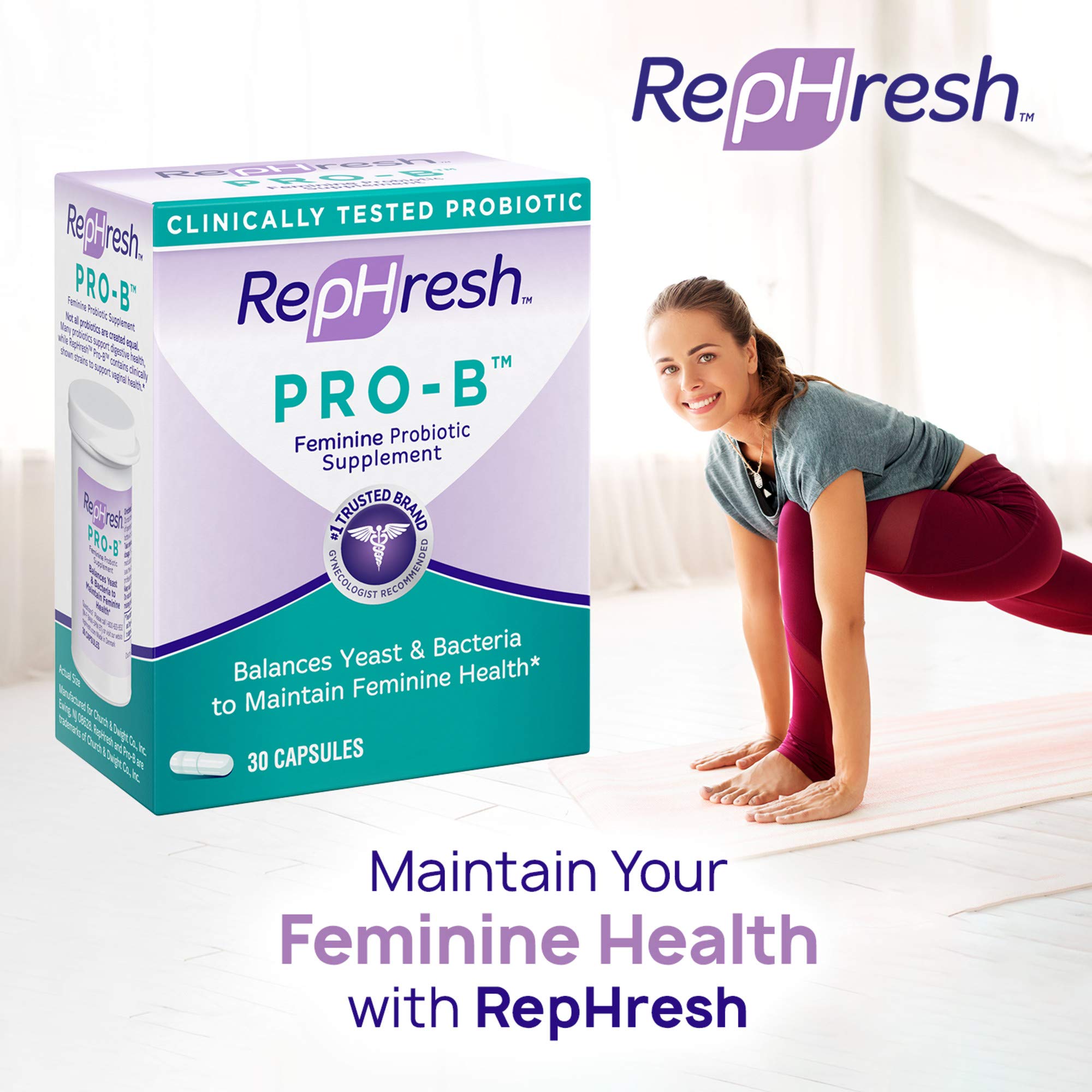 Dose quotidienne indiquée pour Rephresh Pro-B, à prendre avec un verre d’eau.