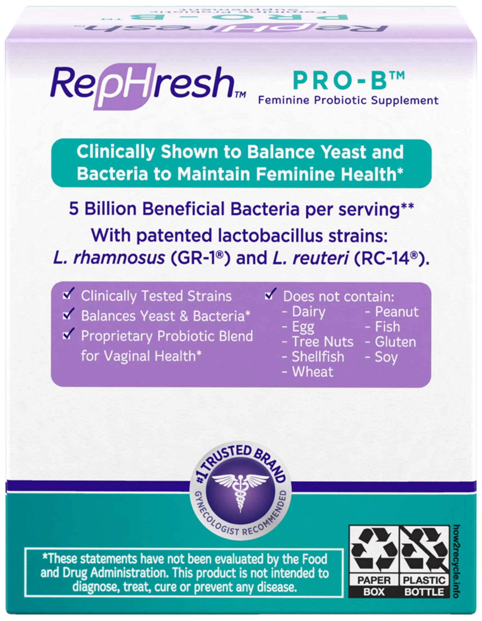 Capsules probiotiques Rephresh Pro-B, faciles à intégrer à la routine quotidienne.