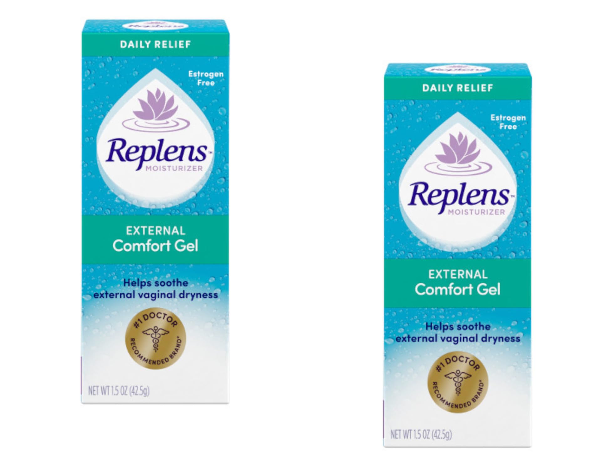 Replens Gel Confort Externe 1,5 oz, soulage rapidement l'inconfort externe.