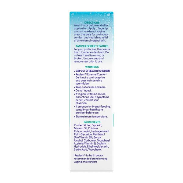 Sensation douce avec le Gel Confort Externe Replens pendant l’usage.