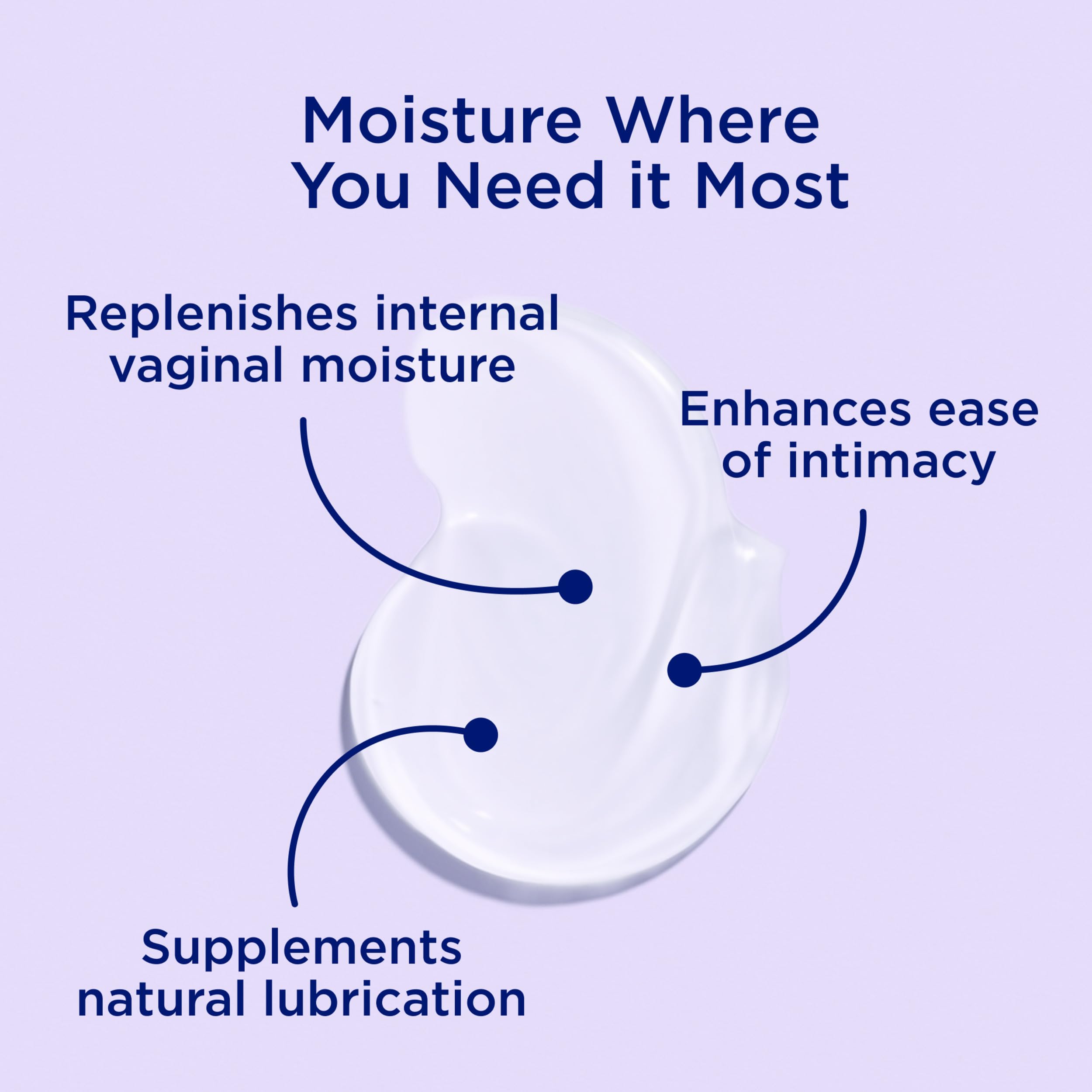 Replens - texture creme hydratante montrant hydratation douce et efficace.