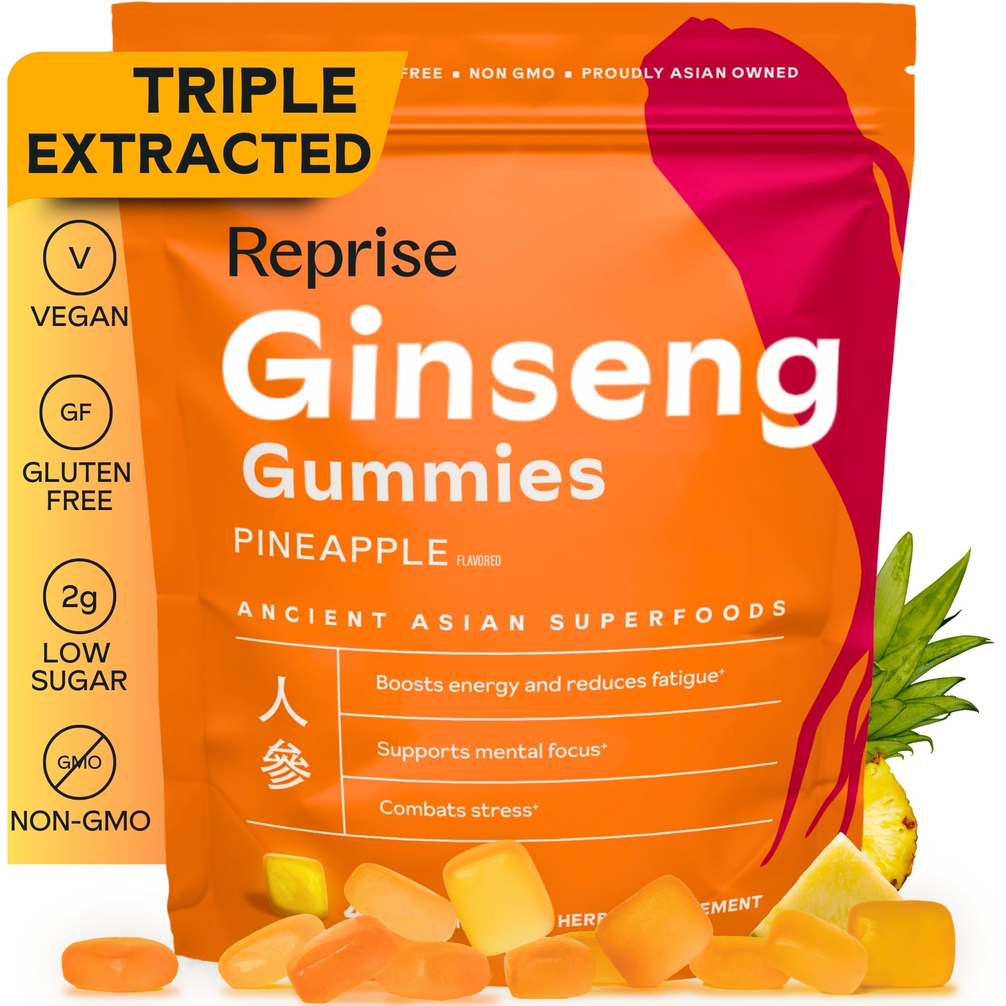 Gommes Reprise Ginseng emballage pratique pour énergie quotidienne.
