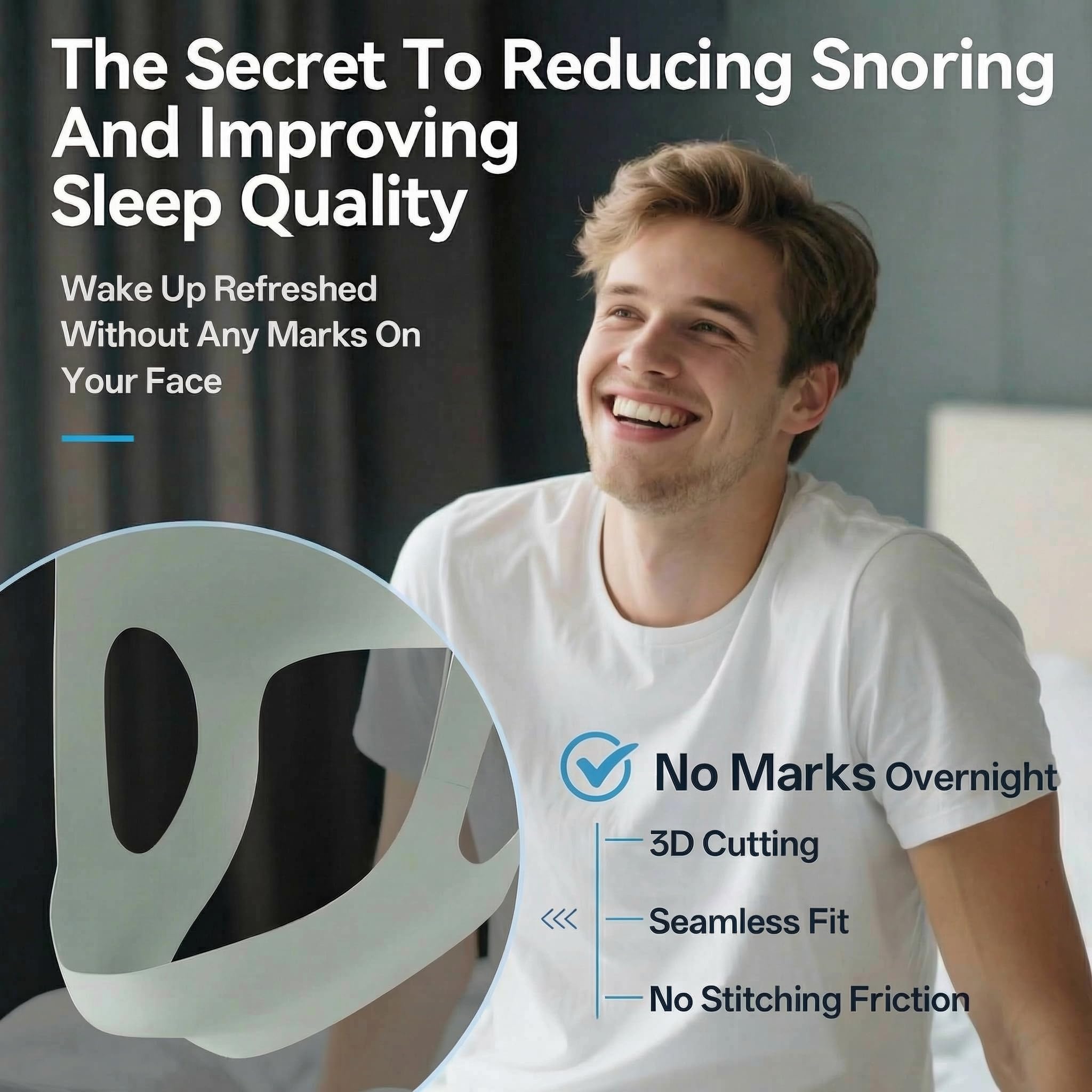 Design sans coutures du bandeau REROIO pour dormir sans irritations