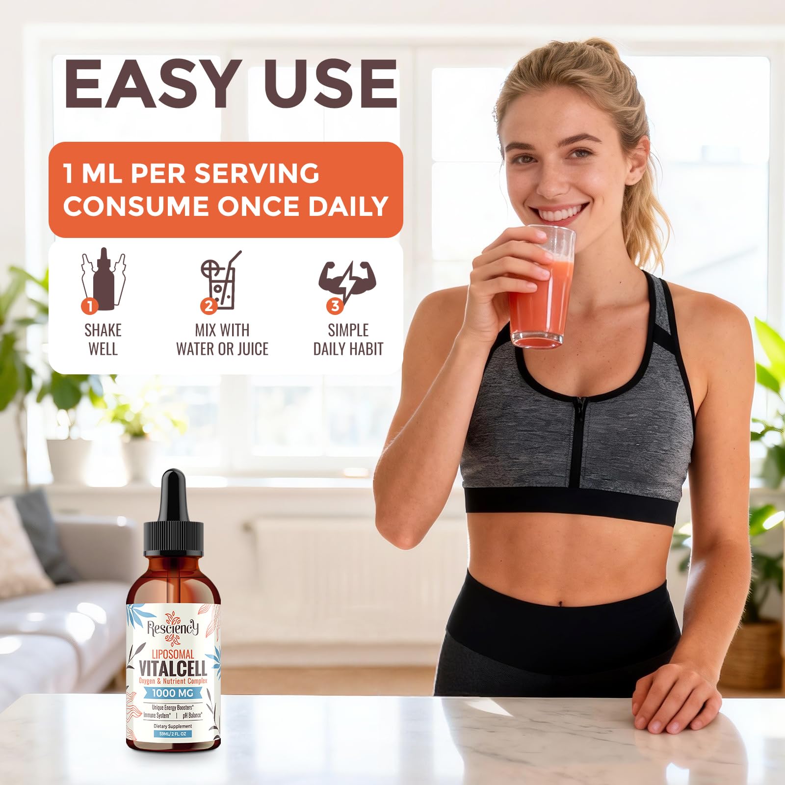 Resciency glutathione-resveratrol-fermente: antioxydants utiles pour le bien-etre quotidien.