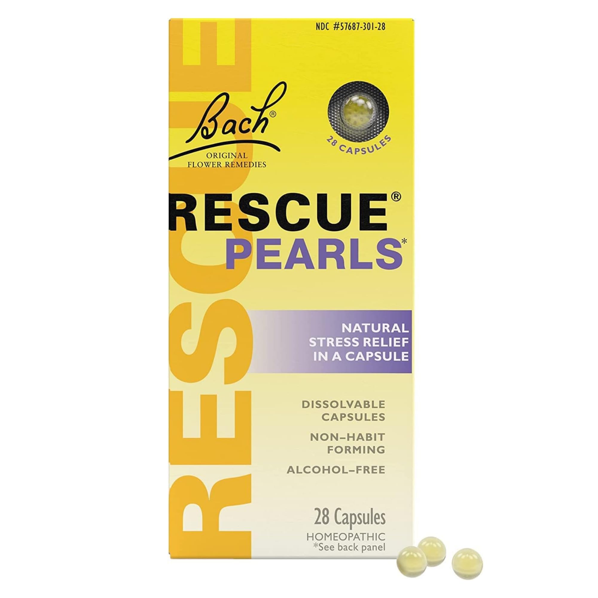 RESCUE Bach Rescue Pearls emballage pratique pour le stress quotidien