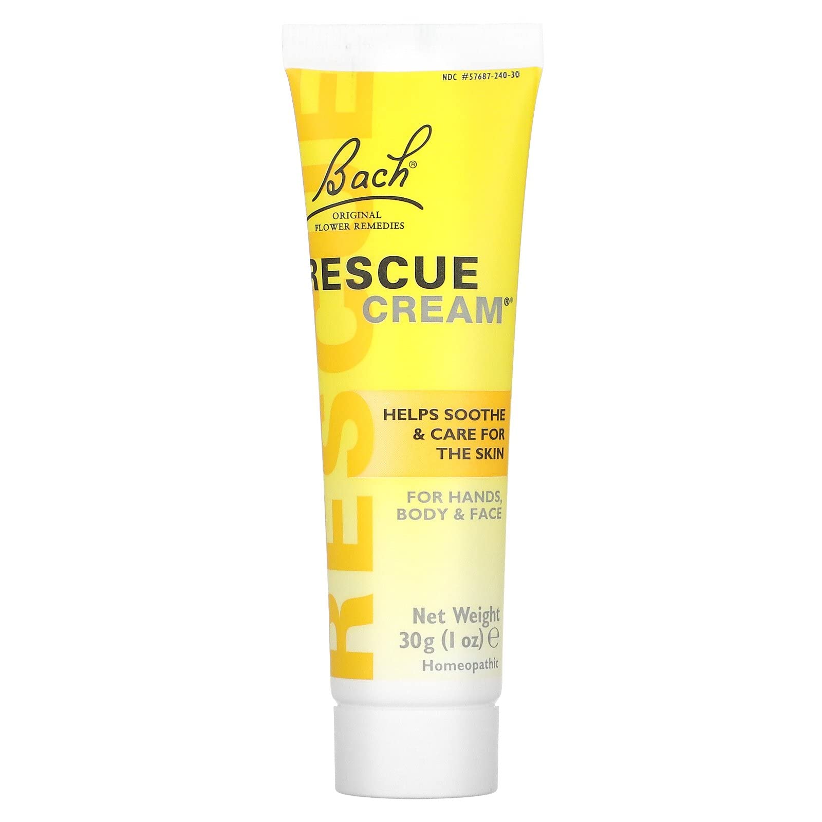 RESCUE Crème Original Fleurs Bach pot de 30 g, hydratation douce.