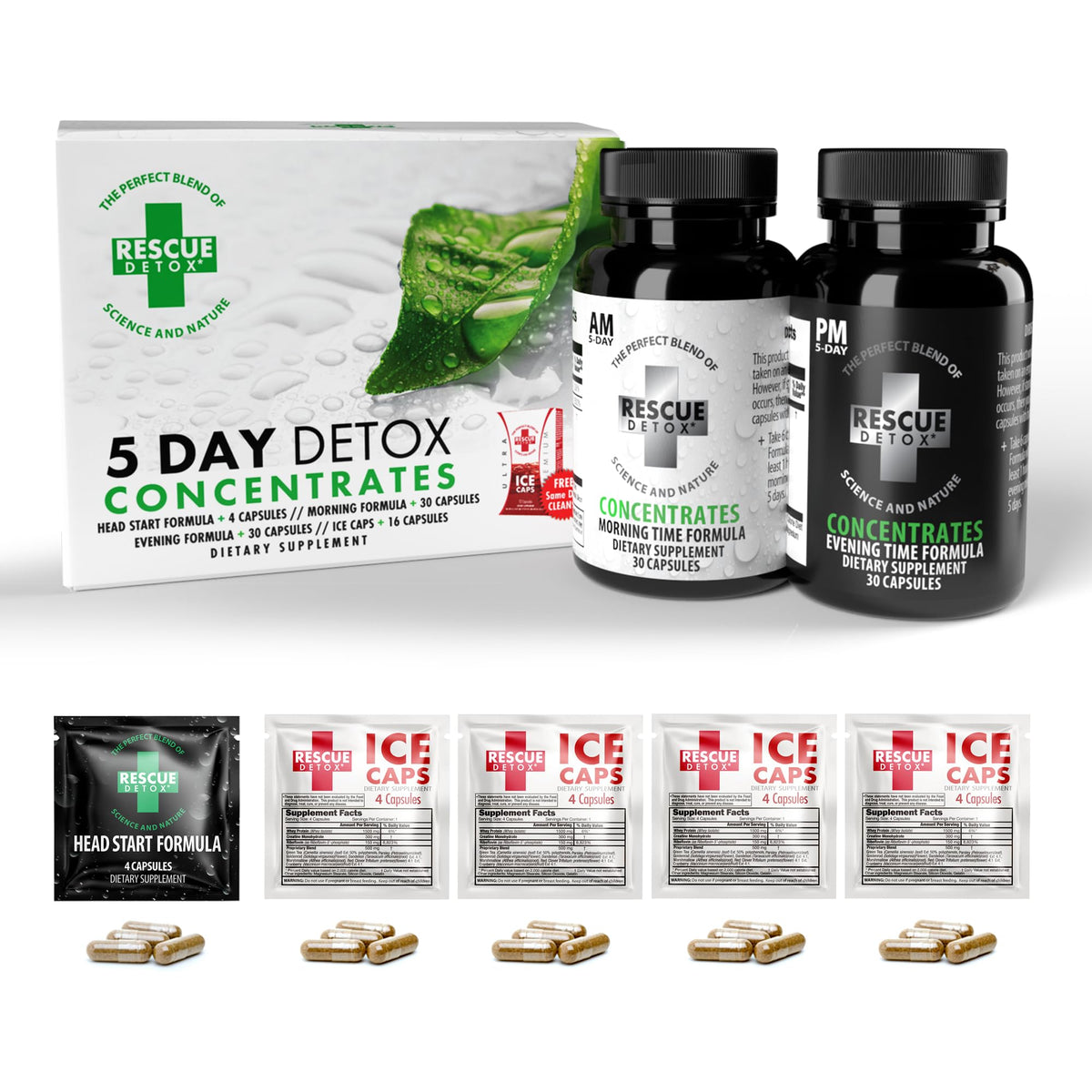 Rescue Detox boîte 5 jours prête pour une routine detox simple.