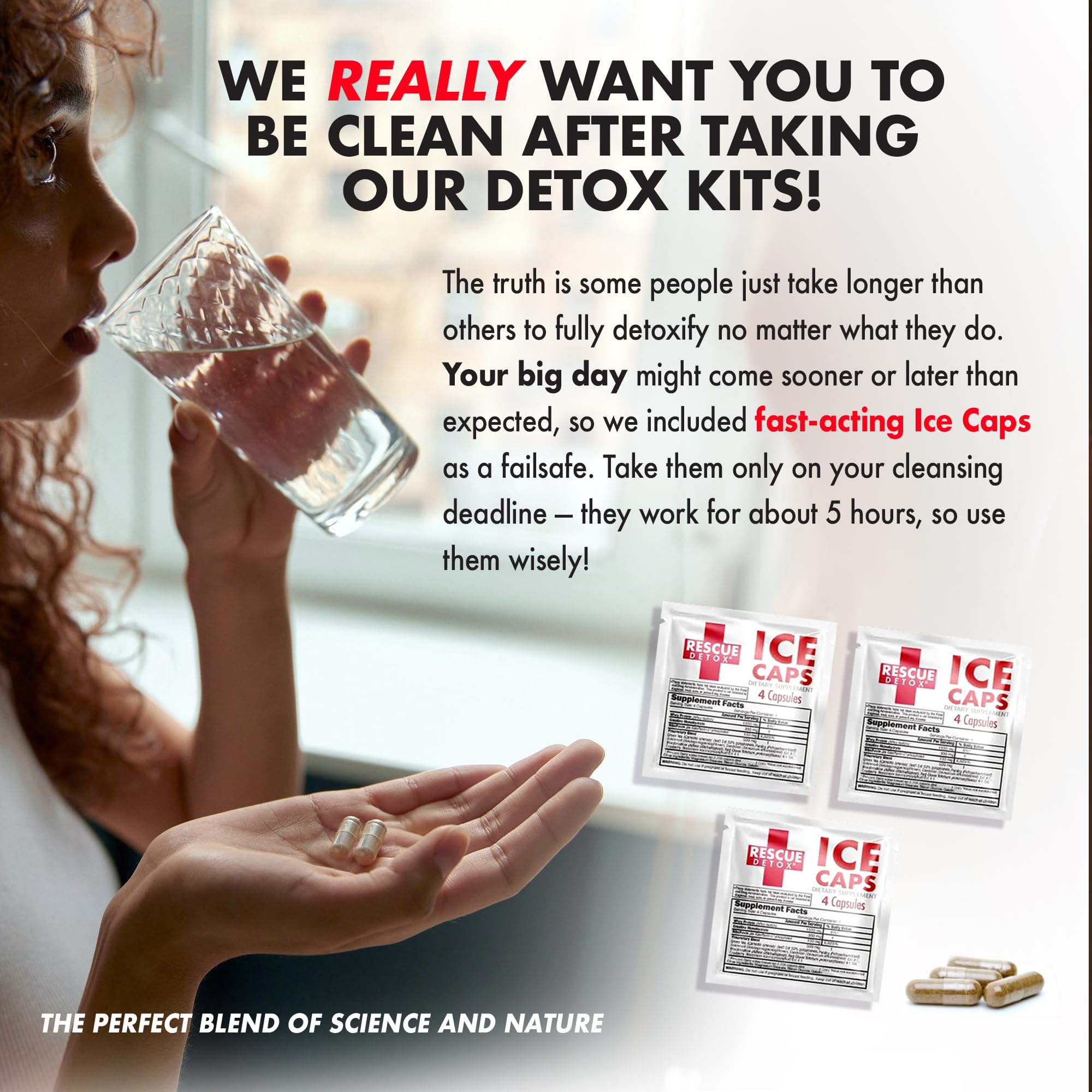Design compact du kit Rescue Detox.