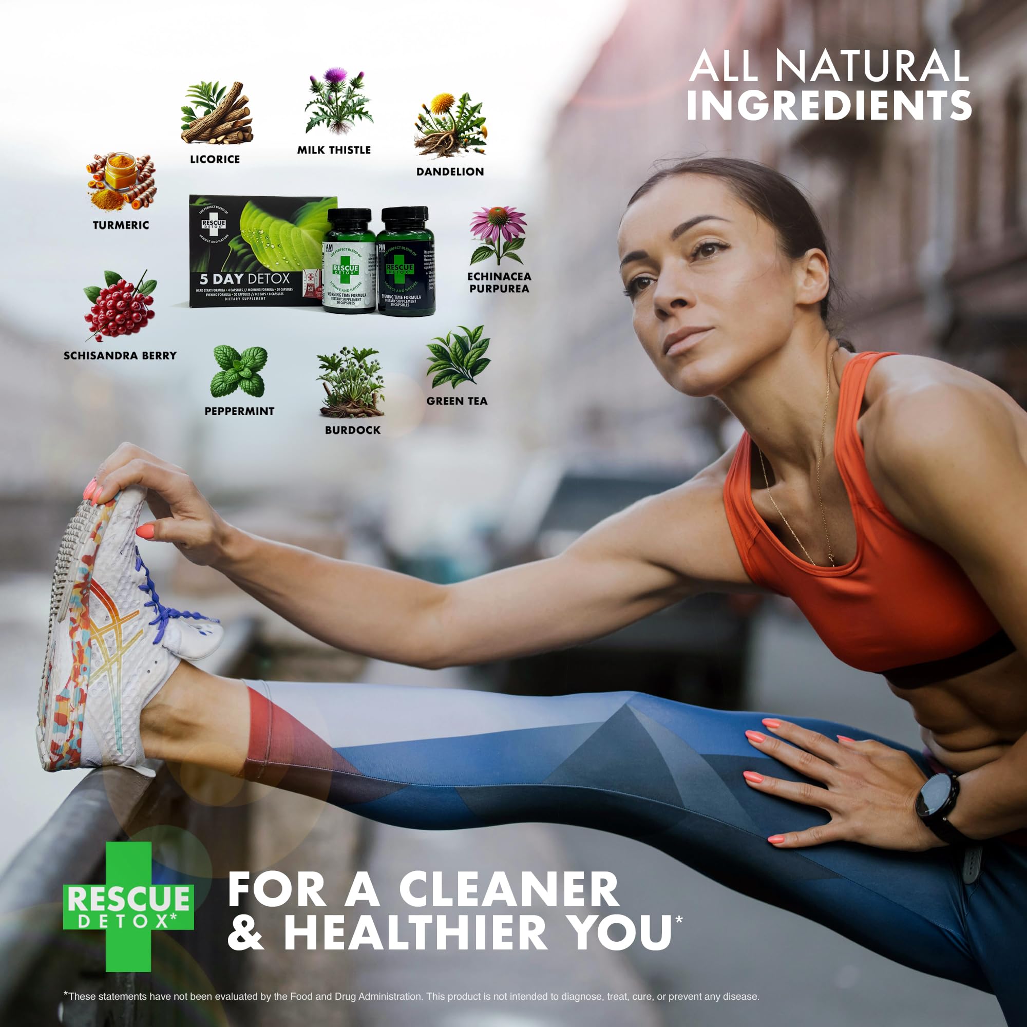 Emballage Rescue Detox compact et prêt à ranger.