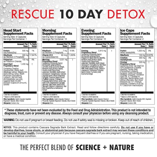 Capsules Rescue Detox 132 unités, pratique pour une prise régulière.