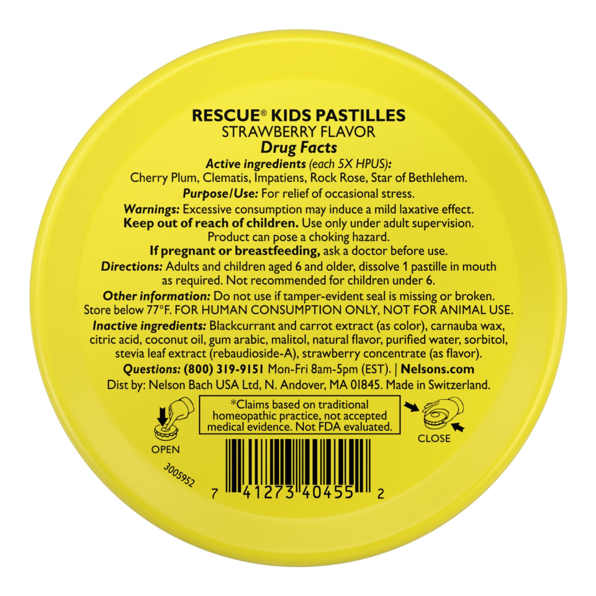 Pastille fraise goût doux – apaisement agréable pour les enfants.