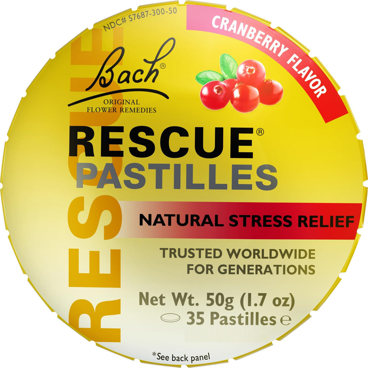 Boîte RESCUE Bach PASTILLES Cranberry pour un apaisement discret du stress