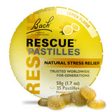 Pastilles RESCUE citron dans l'emballage, apaisement rapide et pratique.