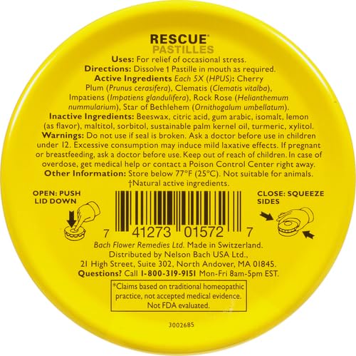 Étiquette RESCUE citron sur l'emballage, solution naturelle et végétarienne.