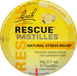 Pastilles RESCUE citron, vue des pastilles dans la boîte.