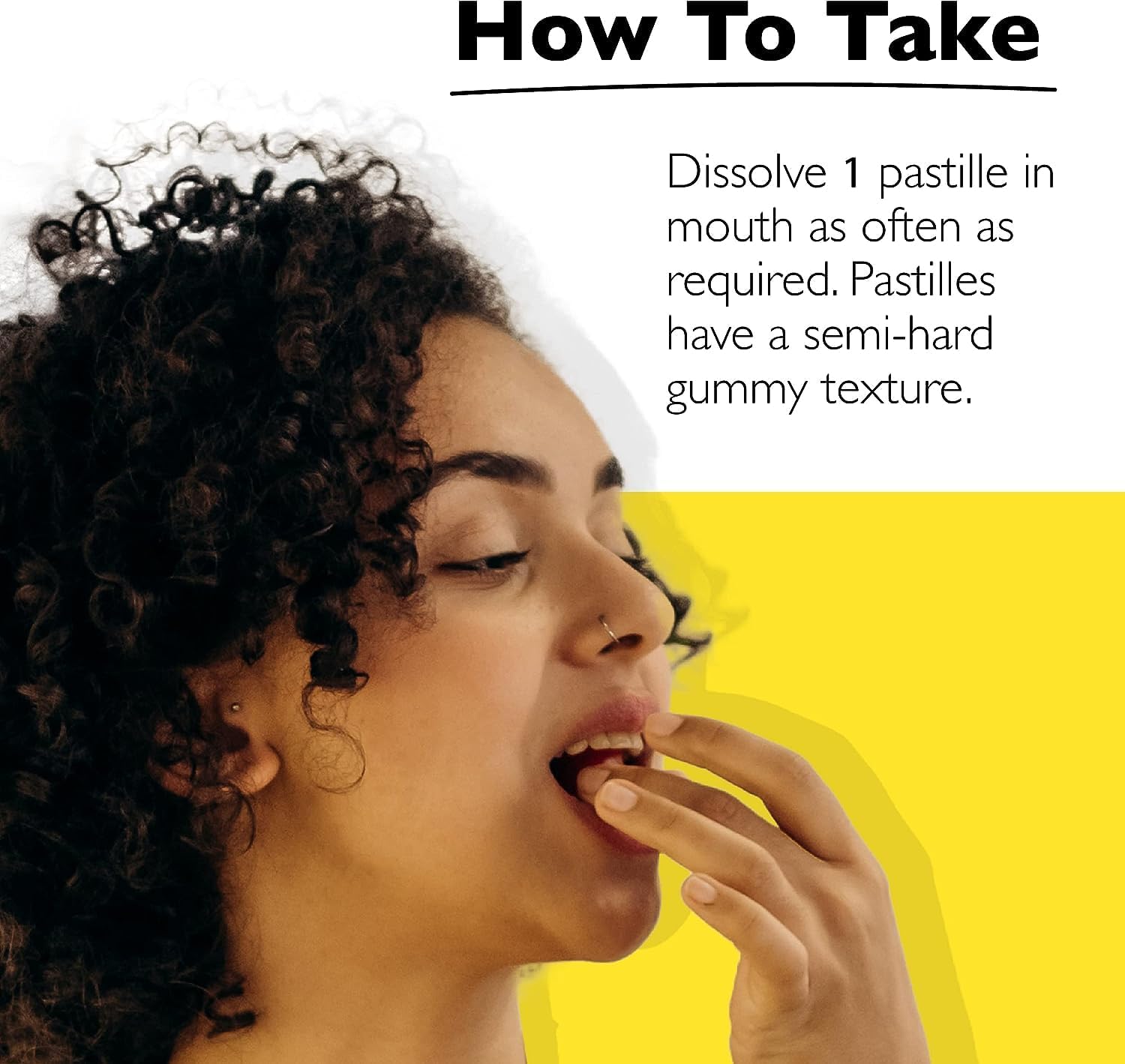 Pastille RESCUE citron dans la main, format nomade idéal en déplacement