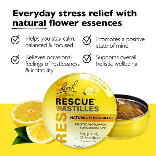 Pastille jaune RESCUE citron en gros plan, texture fruitée apaisante