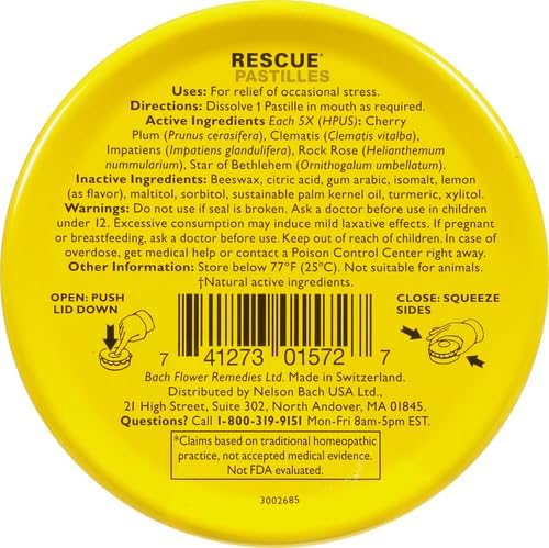 Texte RESCUE REMEDY sur l'emballage, authenticité britannique