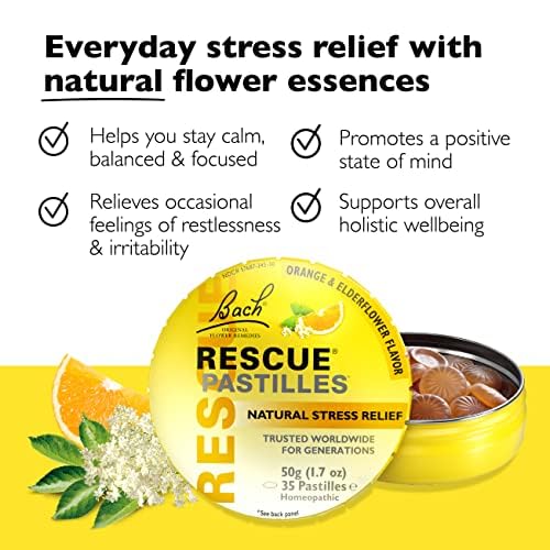 Pastilles RESCUE orange et sureau à emporter, apaisent le stress au quotidien.