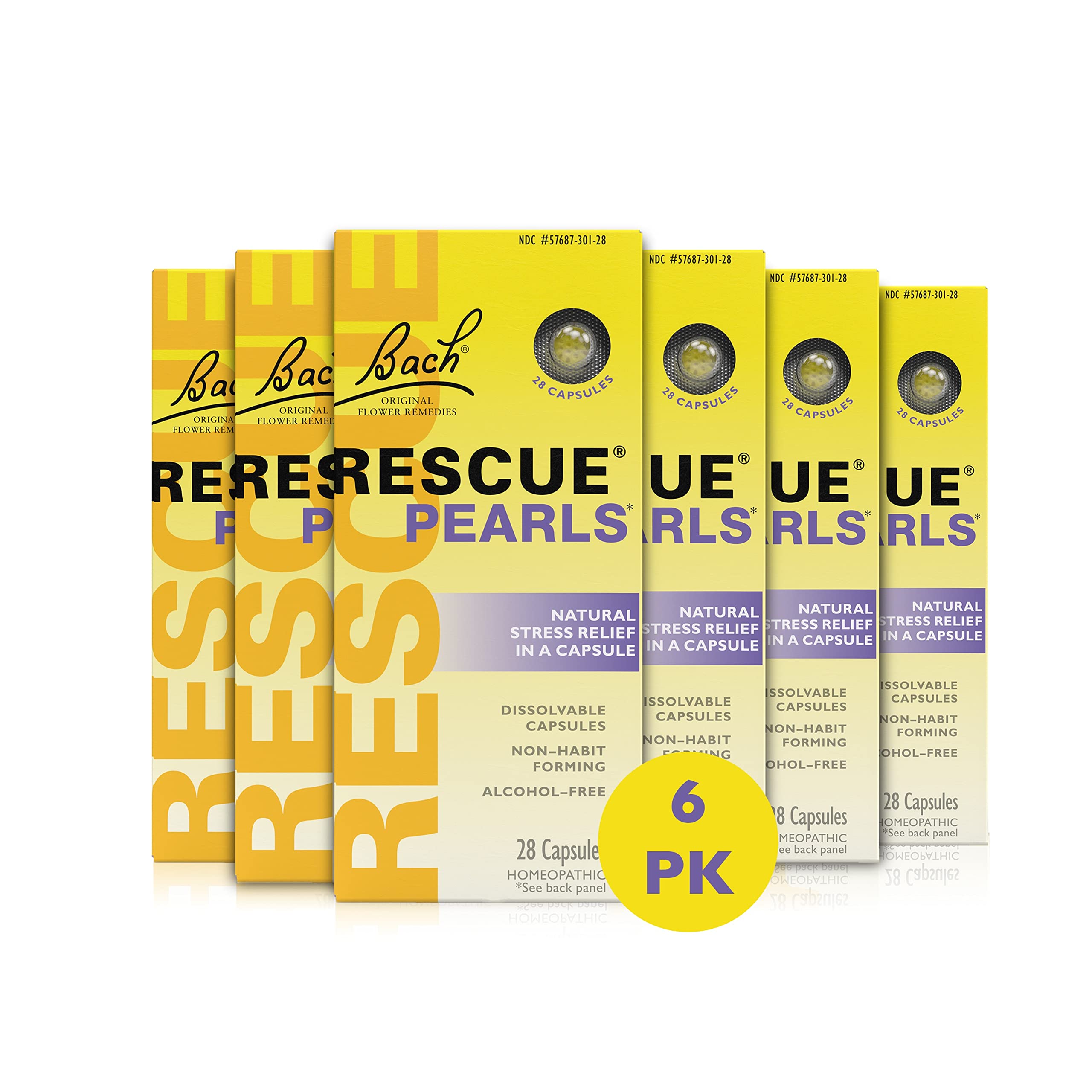 RESCUE PEARLS saveur orange vanille, gélules agréables pour le stress et le bien‑être.