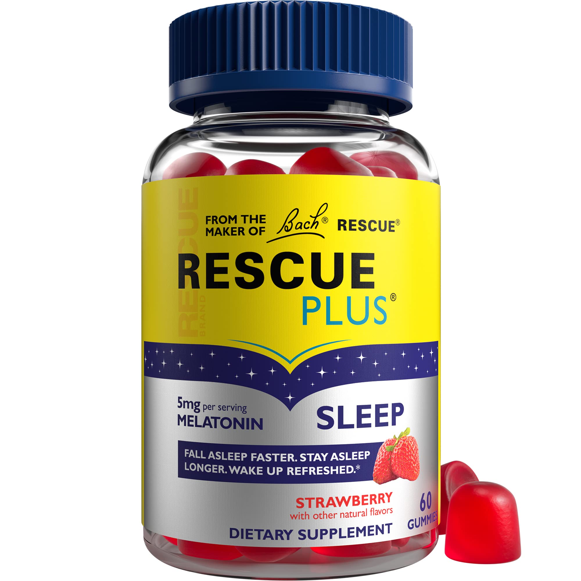 RESCUE PLUS Gommes Sommeil Fraise : goût naturel pour une routine nocturne agréable.