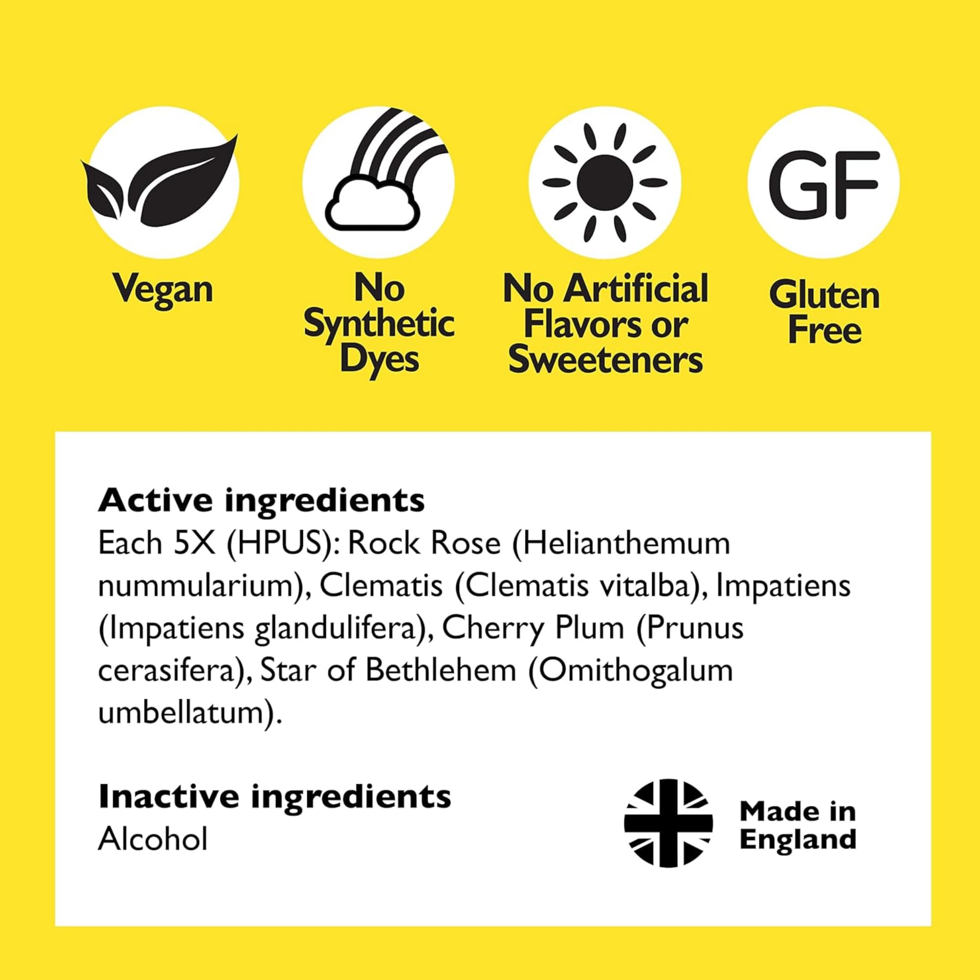 RESCUE REMEDY: etiquette-bouteille facilitant l’identification et la confiance lors des moments tendus.