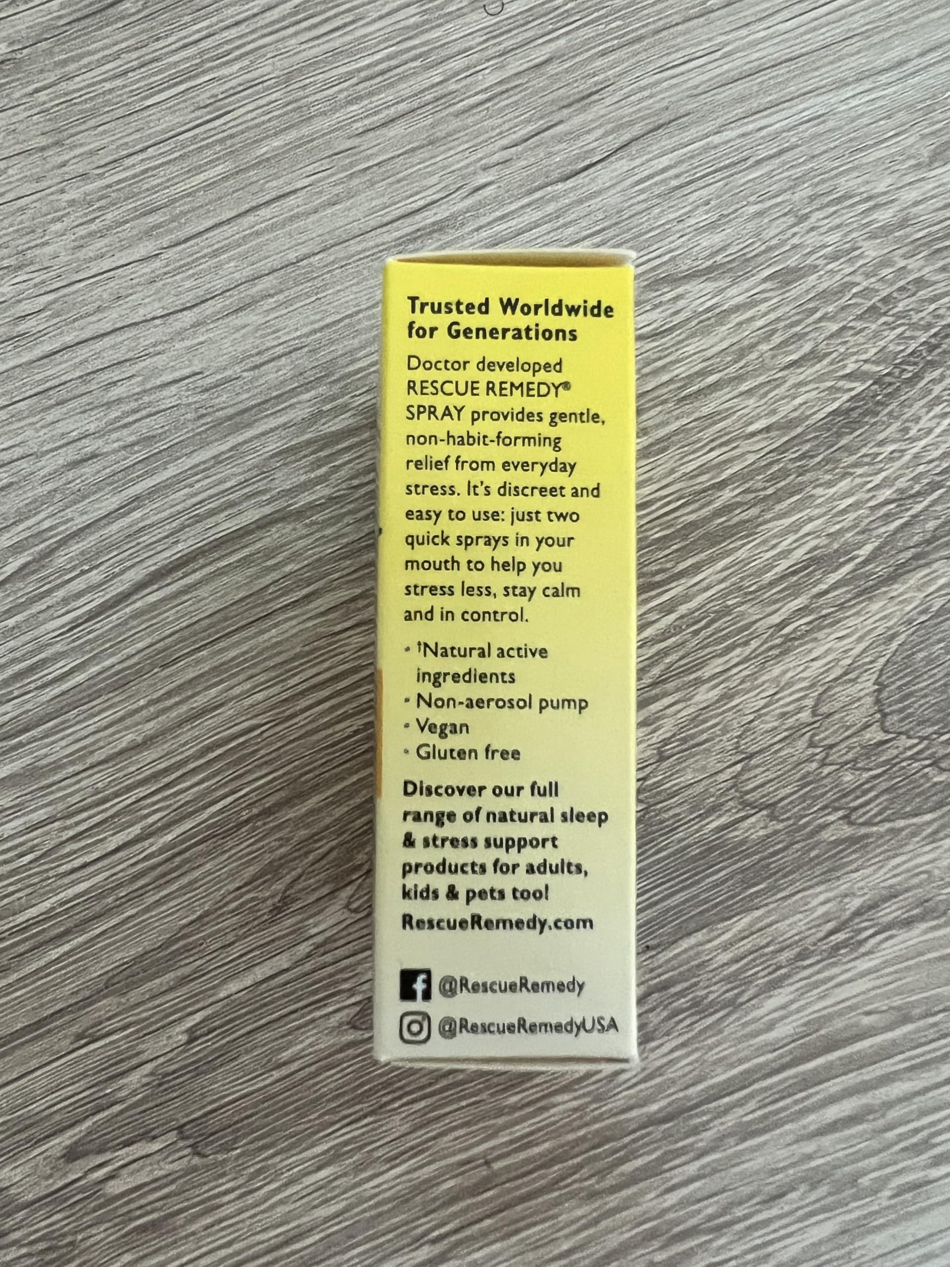 RESCUE Rescue Remedy Spray 7 ml, emballage compact, idéal en déplacement.
