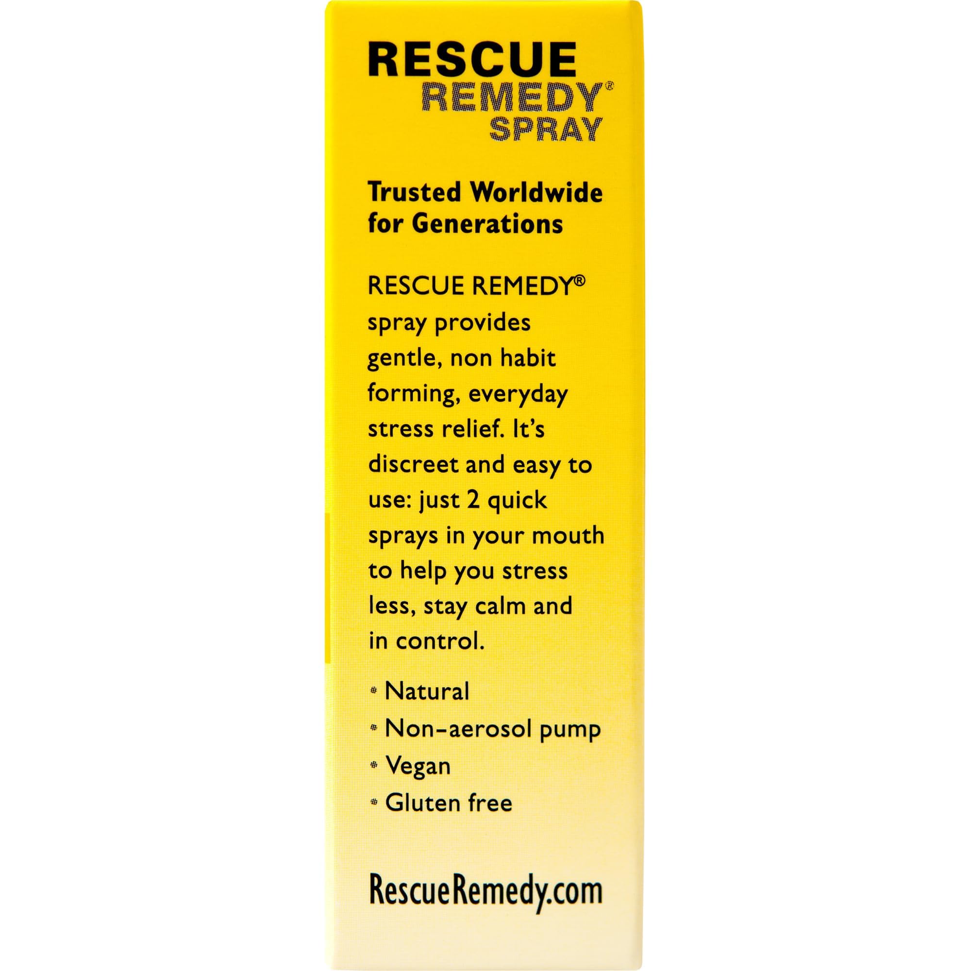 Ingrédients vegan et sans gluten pour RESCUE REMEDY SPRAY, utilisation adaptée.