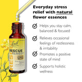 Application des gouttes RESCUE REMEDY sur la langue pour rééquilibrer l humeur