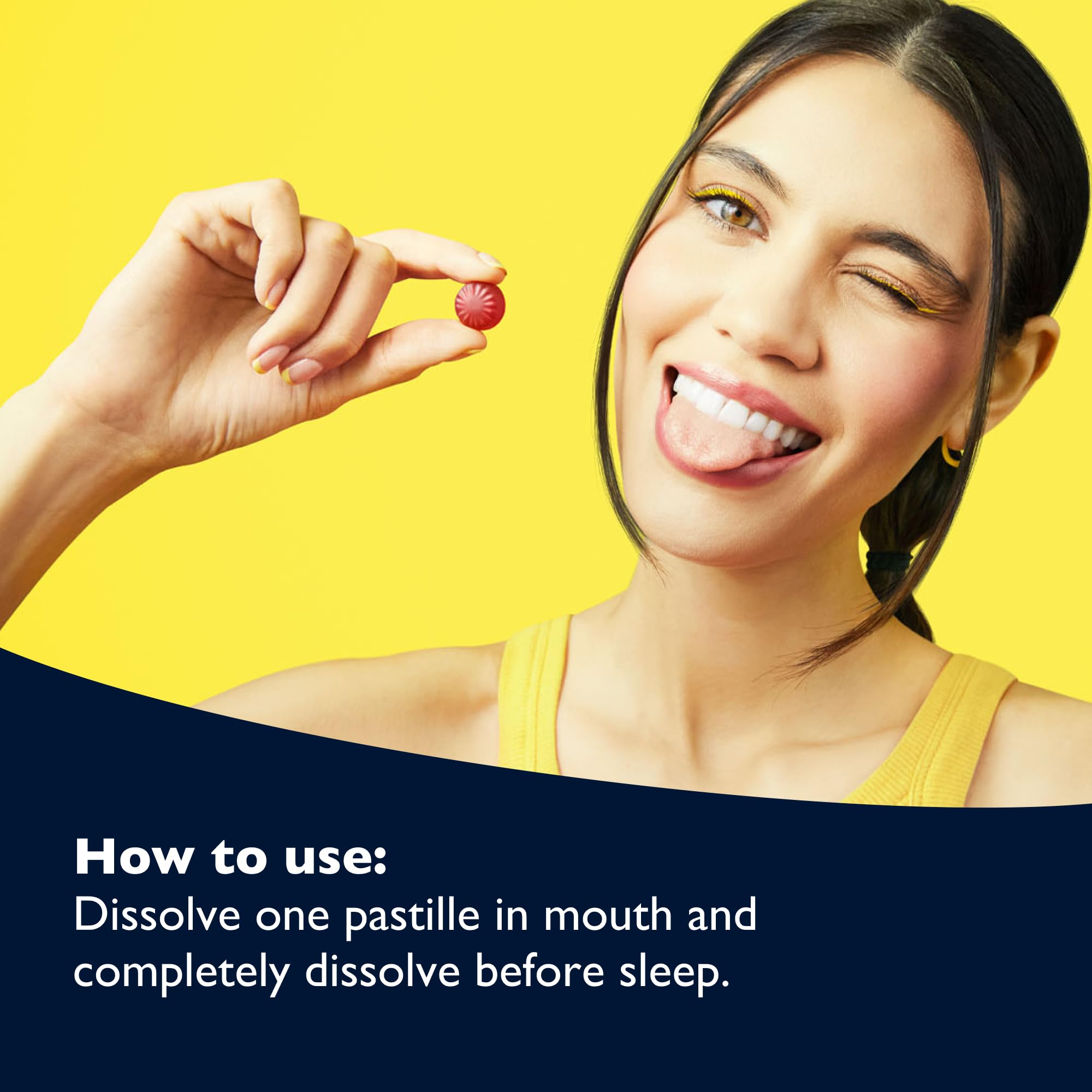 Pastilles RESCUE Sommeil cassis – sans mélatonine, soutien émotionnel pour la nuit.
