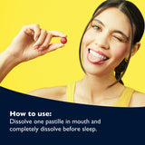Pastilles RESCUE Sommeil cassis – sans mélatonine, soutien émotionnel pour la nuit.