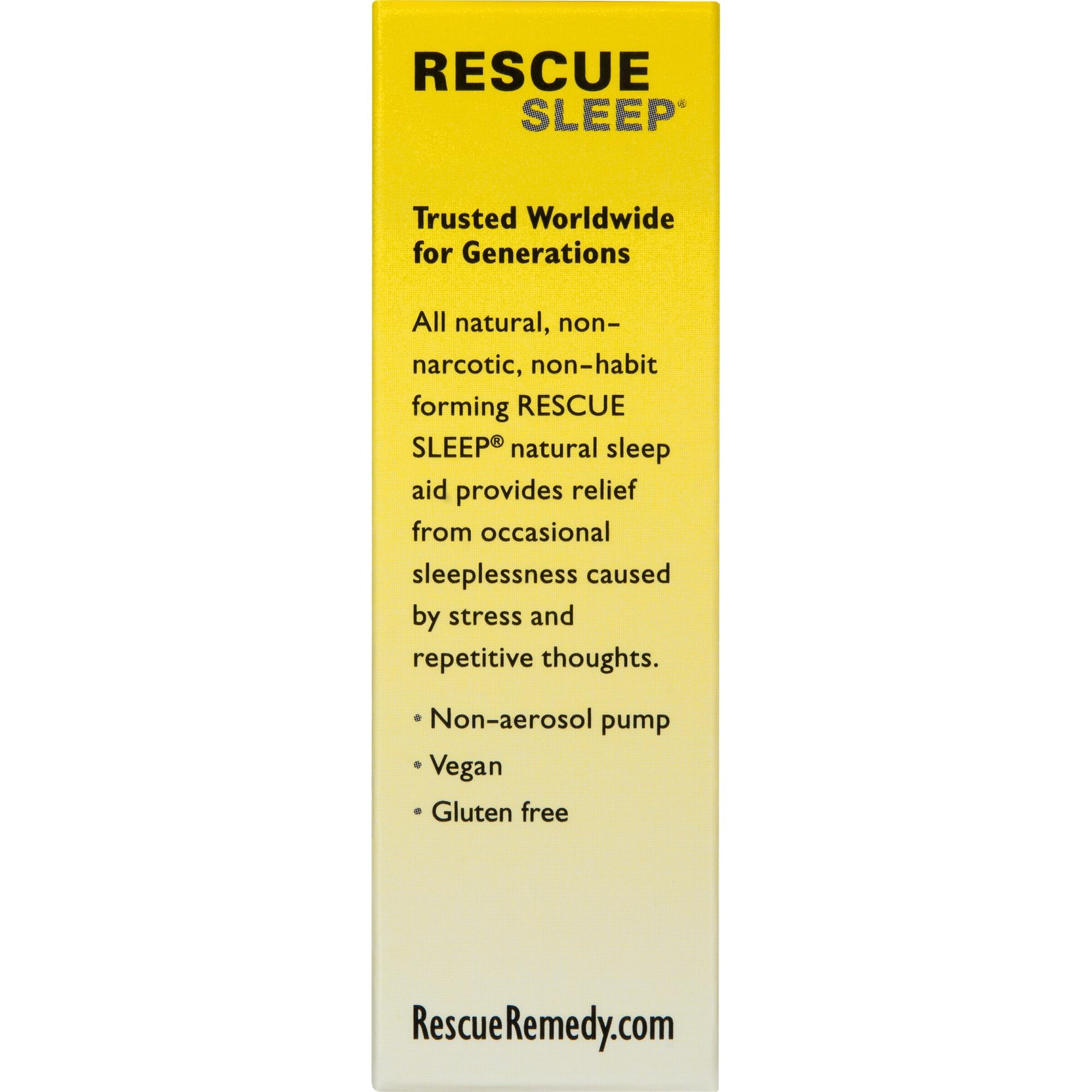 RESCUE SLEEP Spray – formule végan sans mélatonine, adaptée à divers régimes.