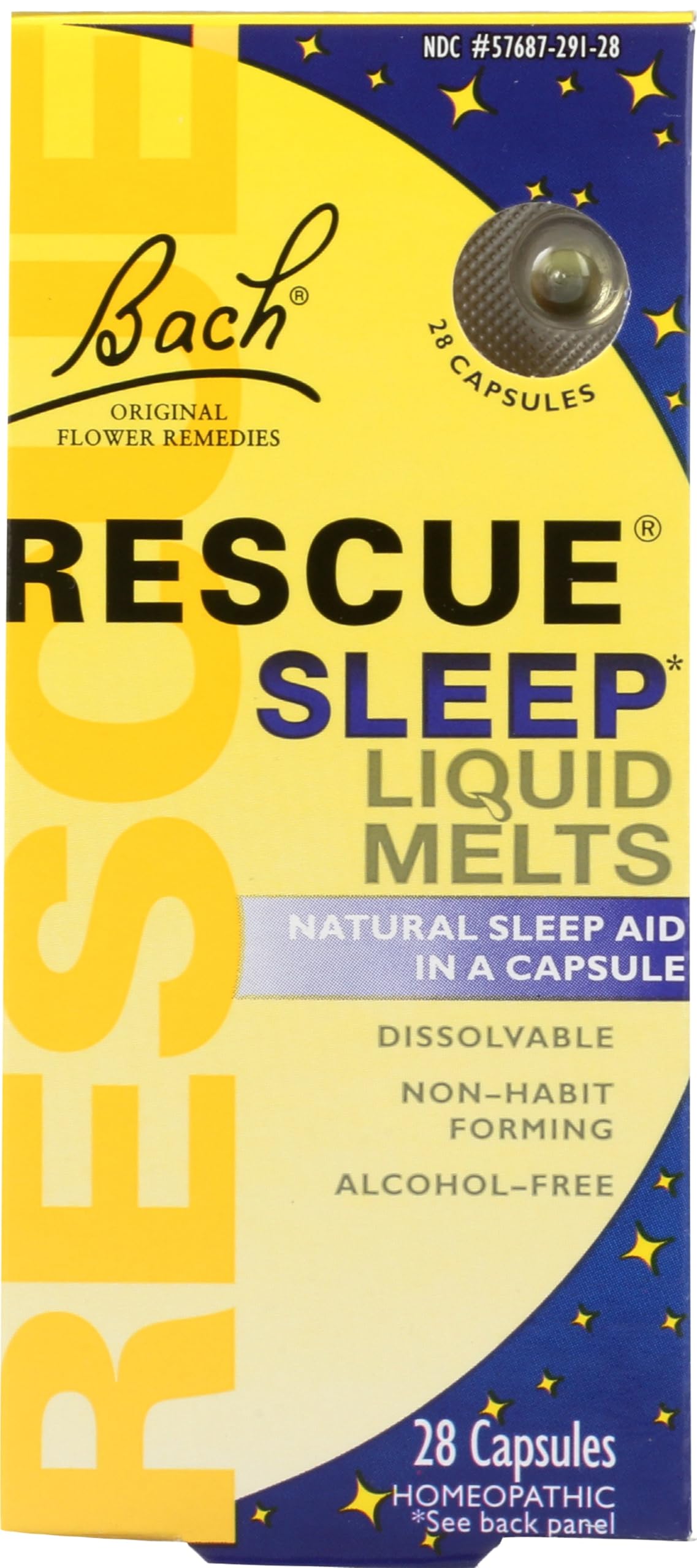 RESCUE Sleep: capsule fondante dans la bouteille, favorisant le calme nocturne