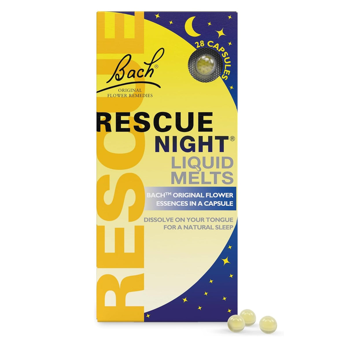 RESCUE SLEEP pastilles orange vanille, flacon pour un rituel apaisant avant le coucher.