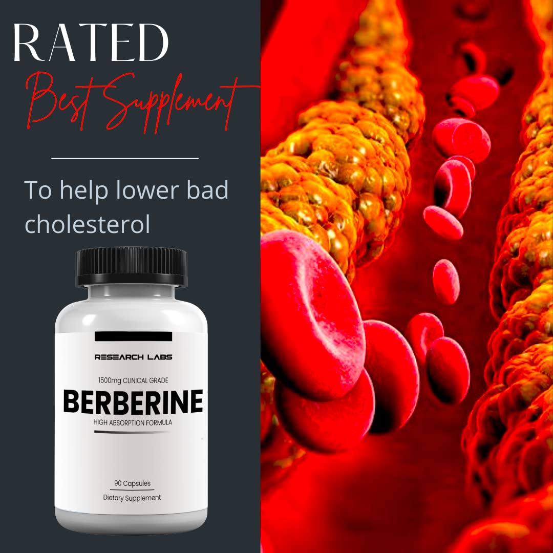 Étiquette pharmaceutique Berberine Research Labs – Pureté et origine