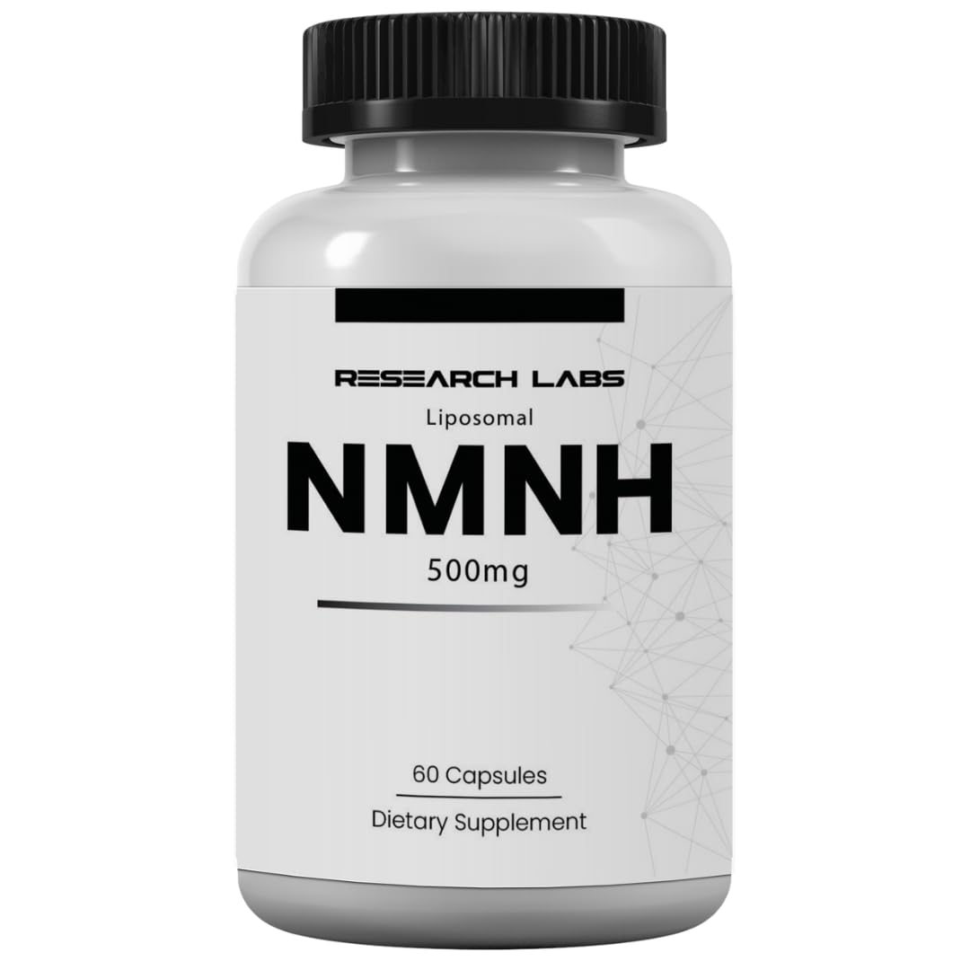 Bouteille Research Labs NMNH de 60 capsules sur étagère.