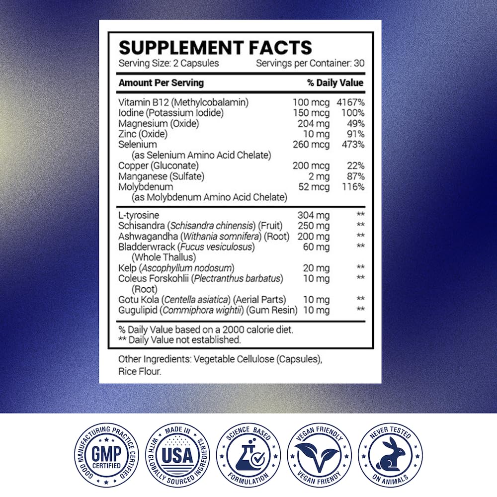 Research Verified Aide Thyroïde – Capsules compatibles végan pour mode de vie sain.
