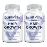 Research Verified flacon 360 capsules de croissance capillaire pour une routine quotidienne efficace.