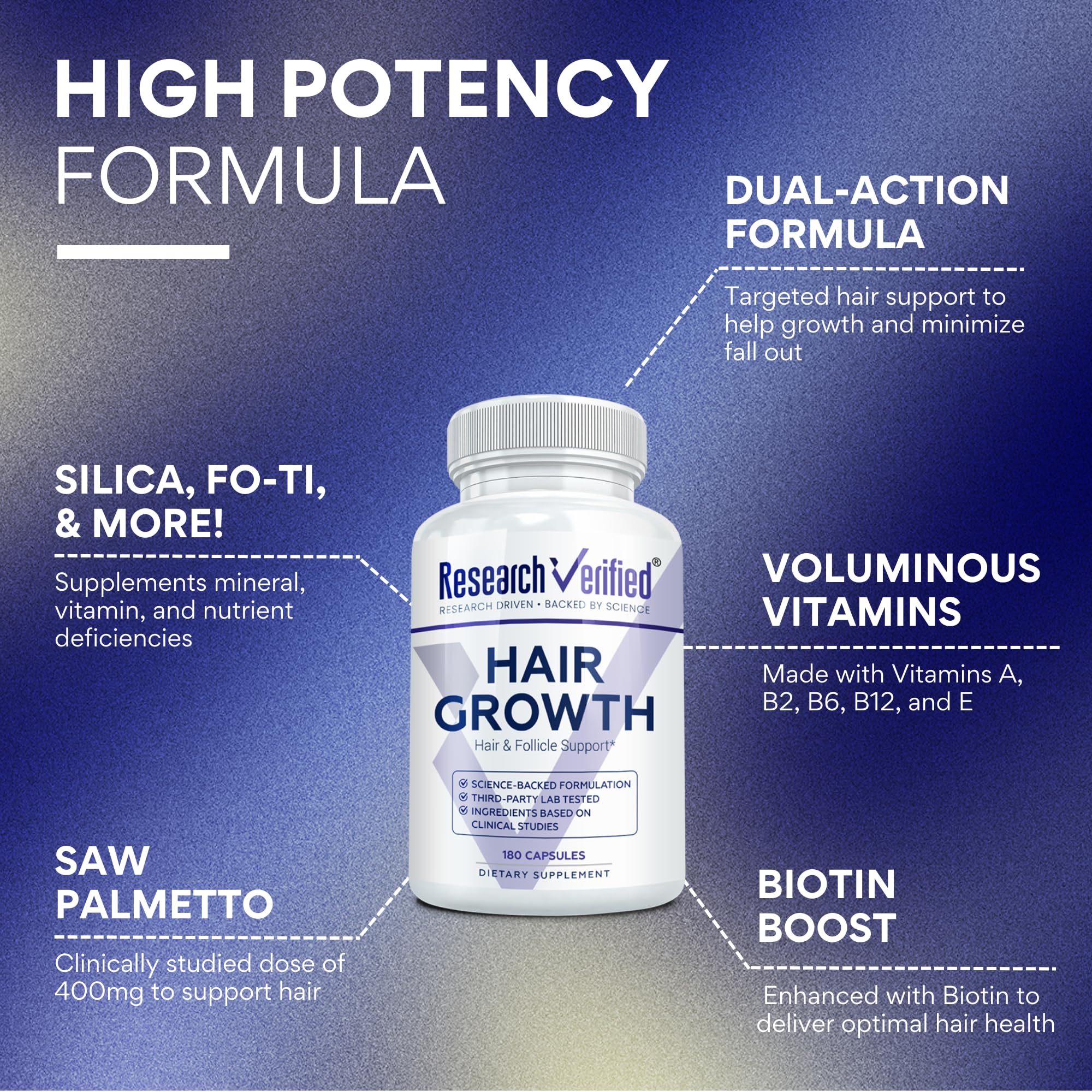 Research Verified Nutriments Cheveux – véritables vitamines pour le cuir chevelu sain.
