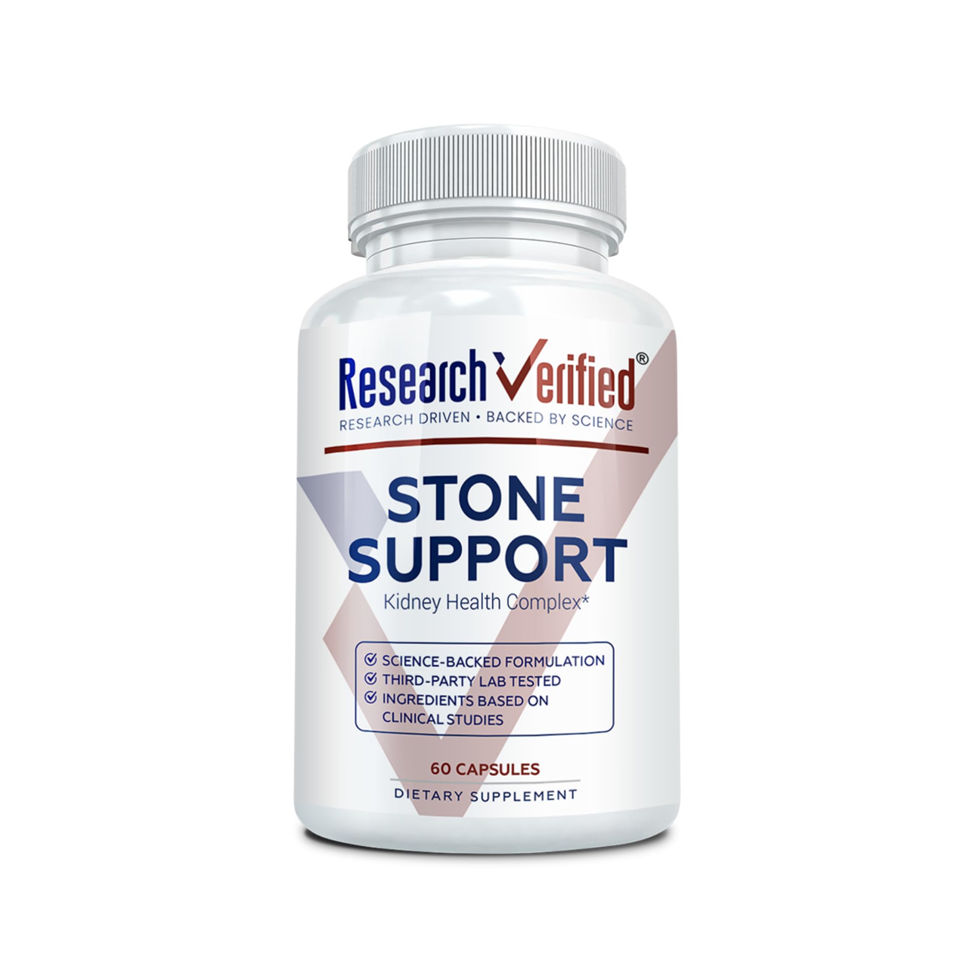 Stone Support Research Verified - bouteille de gélules vegan faciles à prendre.