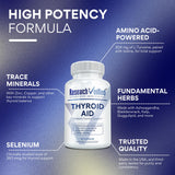 Gros plan sur les capsules Research Verified Thyroid Aid, facile à intégrer à une routine.