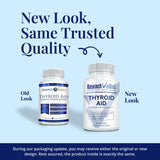 Research Verified Thyroid Aid: étiquette claire avec ingrédients et dosages.