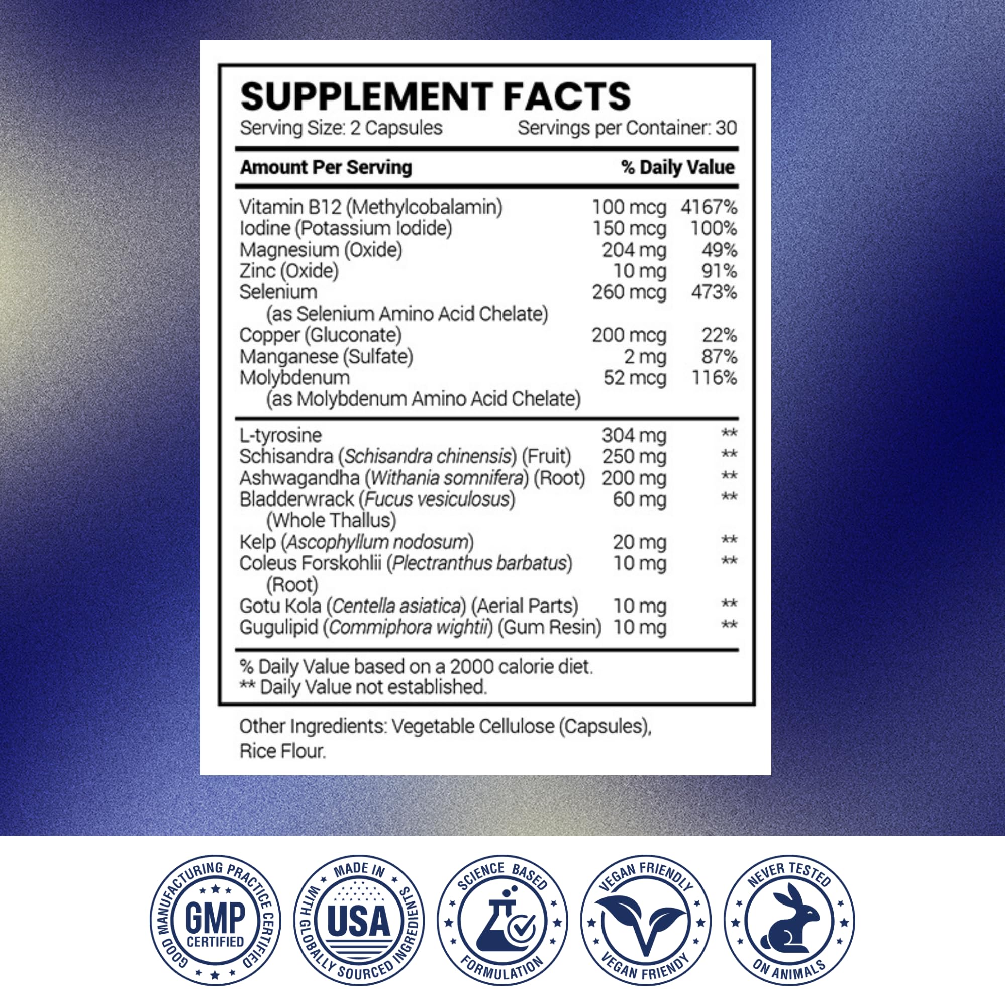 Plateau avec capsules Research Verified Thyroid Aid, accessibilité et simplicité d’utilisation.